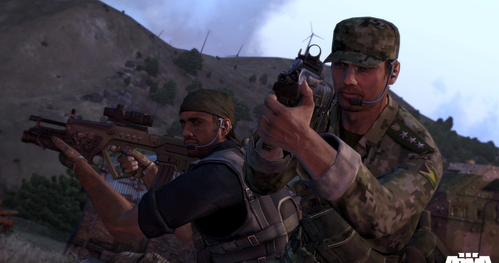 Arma 3 soldiers aiming side by side
