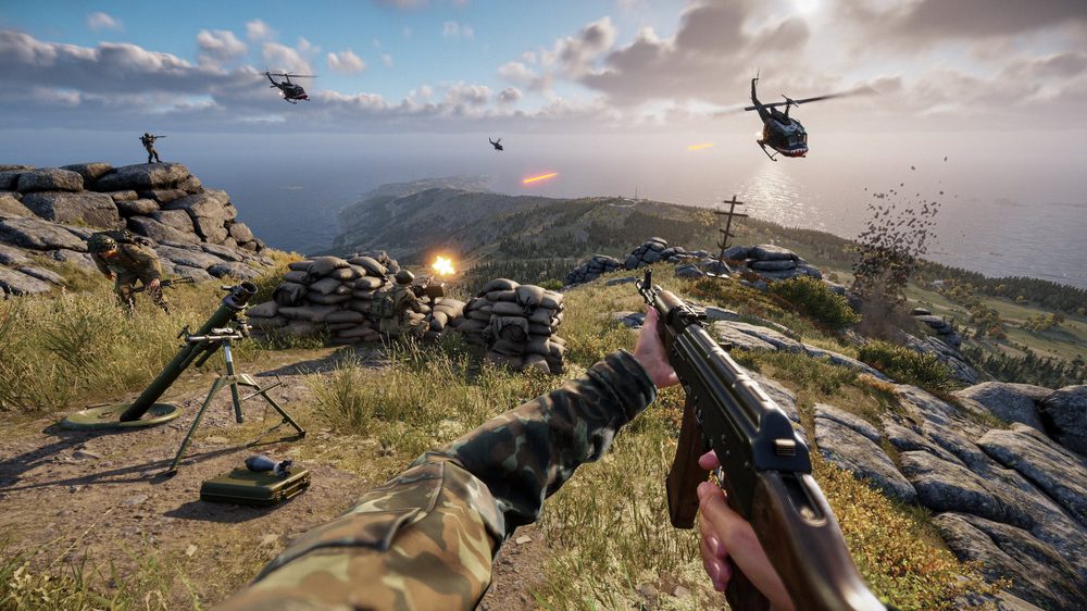 Arma Reforger squad holding a defensive position